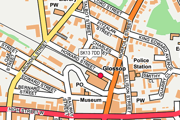 SK13 7DD map - OS OpenMap – Local (Ordnance Survey)