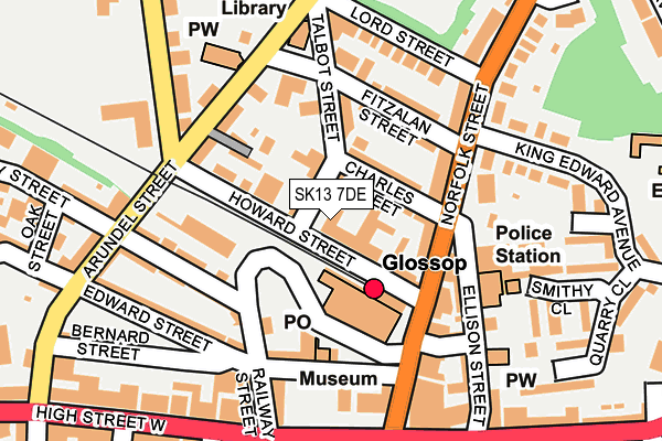 SK13 7DE map - OS OpenMap – Local (Ordnance Survey)