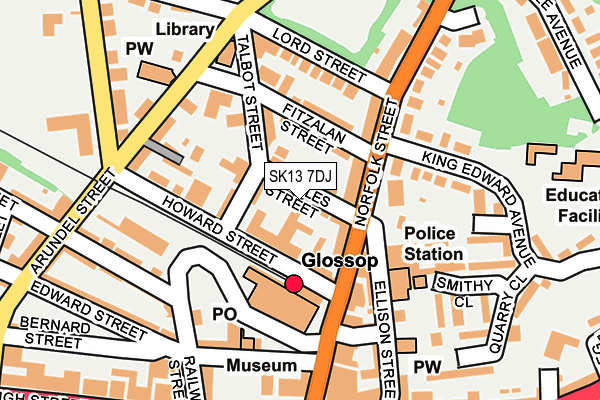 SK13 7DJ map - OS OpenMap – Local (Ordnance Survey)