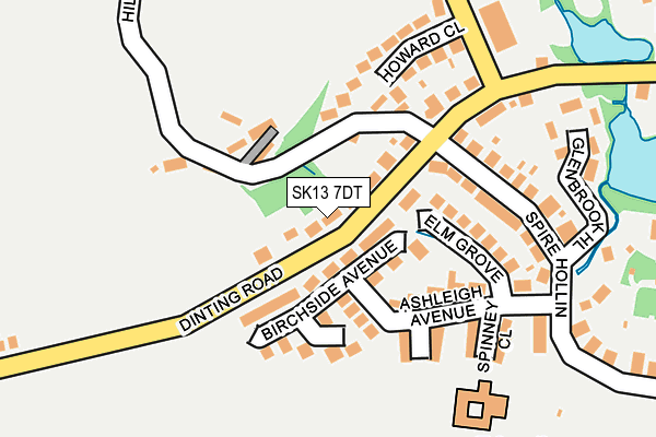 SK13 7DT map - OS OpenMap – Local (Ordnance Survey)