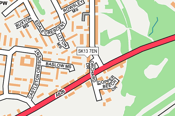 SK13 7EN map - OS OpenMap – Local (Ordnance Survey)