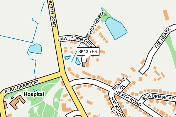 SK13 7ER map - OS OpenMap – Local (Ordnance Survey)