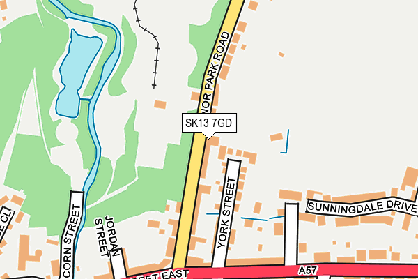 SK13 7GD map - OS OpenMap – Local (Ordnance Survey)
