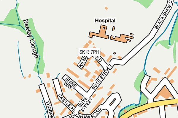 SK13 7PH map - OS OpenMap – Local (Ordnance Survey)