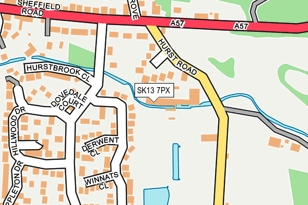 SK13 7PX map - OS OpenMap – Local (Ordnance Survey)