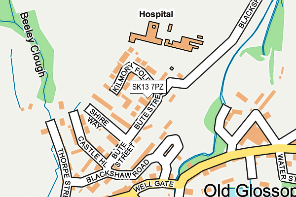 SK13 7PZ map - OS OpenMap – Local (Ordnance Survey)