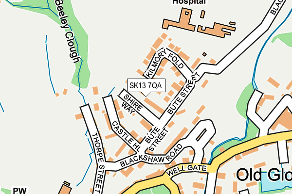 SK13 7QA map - OS OpenMap – Local (Ordnance Survey)