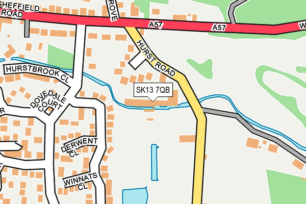 SK13 7QB map - OS OpenMap – Local (Ordnance Survey)