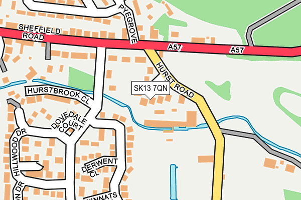 SK13 7QN map - OS OpenMap – Local (Ordnance Survey)