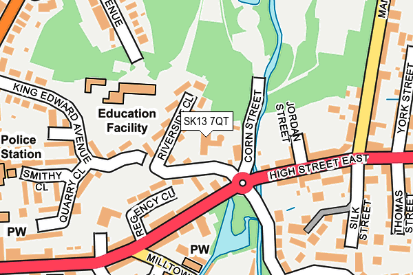 SK13 7QT map - OS OpenMap – Local (Ordnance Survey)