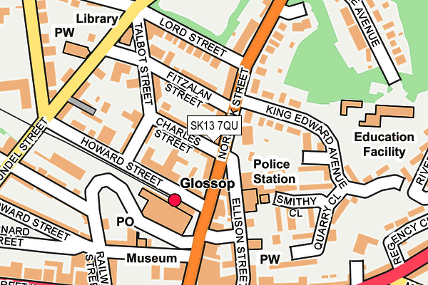 SK13 7QU map - OS OpenMap – Local (Ordnance Survey)