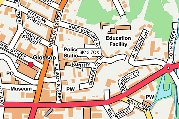 SK13 7QX map - OS OpenMap – Local (Ordnance Survey)