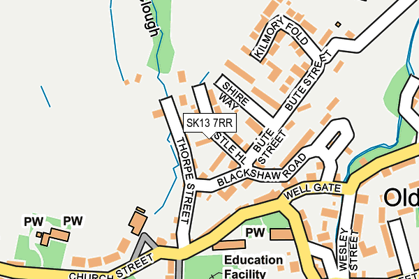 SK13 7RR map - OS OpenMap – Local (Ordnance Survey)