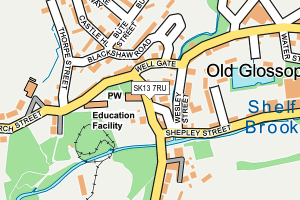 SK13 7RU map - OS OpenMap – Local (Ordnance Survey)