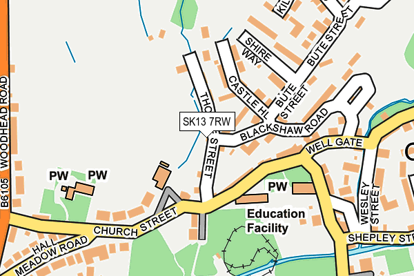 SK13 7RW map - OS OpenMap – Local (Ordnance Survey)