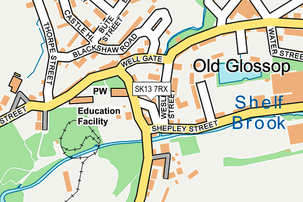 SK13 7RX map - OS OpenMap – Local (Ordnance Survey)