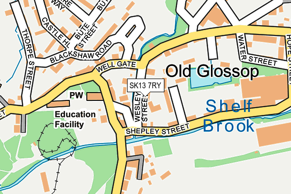 SK13 7RY map - OS OpenMap – Local (Ordnance Survey)