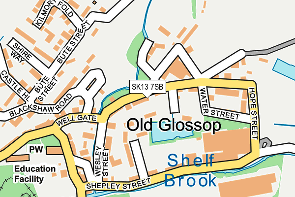 SK13 7SB map - OS OpenMap – Local (Ordnance Survey)
