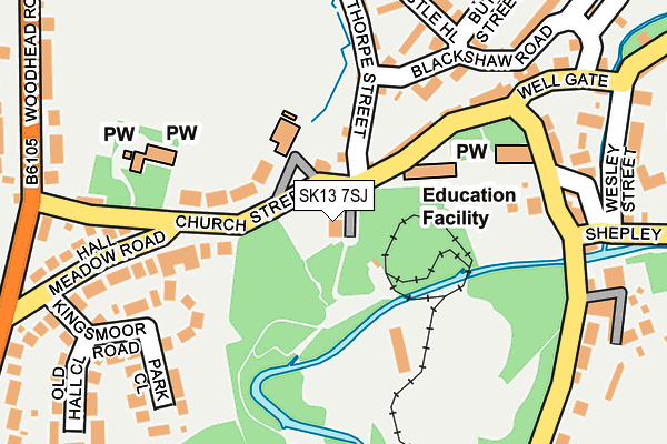 SK13 7SJ map - OS OpenMap – Local (Ordnance Survey)