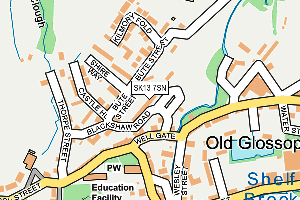 SK13 7SN map - OS OpenMap – Local (Ordnance Survey)