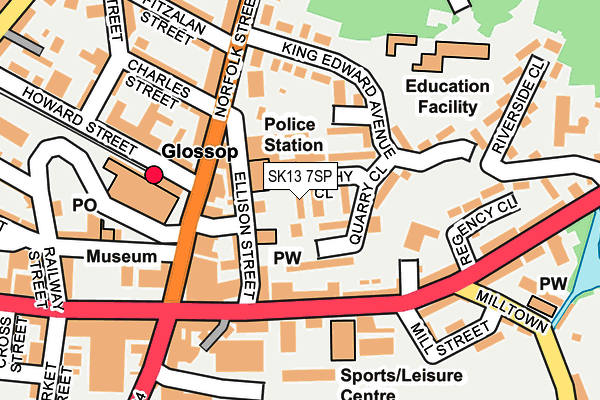 SK13 7SP map - OS OpenMap – Local (Ordnance Survey)