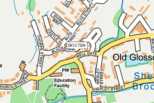 SK13 7SW map - OS OpenMap – Local (Ordnance Survey)