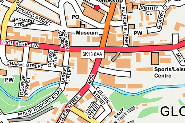 SK13 8AA map - OS OpenMap – Local (Ordnance Survey)