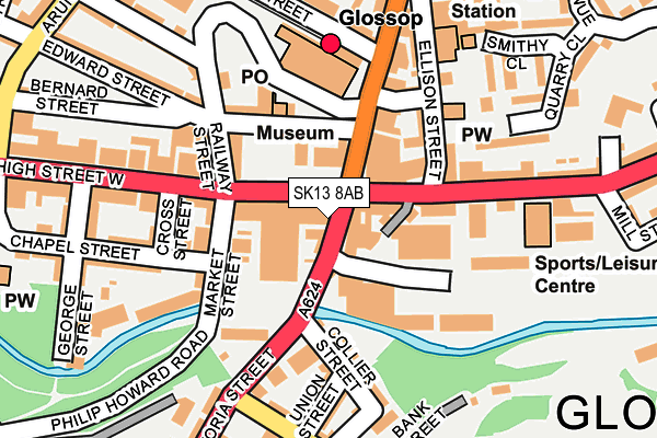SK13 8AB map - OS OpenMap – Local (Ordnance Survey)