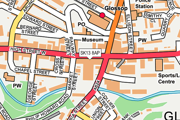 SK13 8AP map - OS OpenMap – Local (Ordnance Survey)