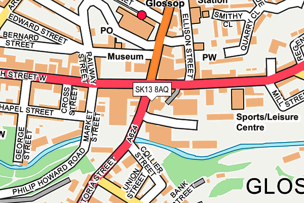 SK13 8AQ map - OS OpenMap – Local (Ordnance Survey)