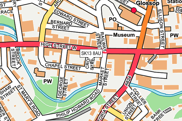 SK13 8AU map - OS OpenMap – Local (Ordnance Survey)