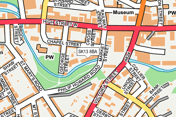 SK13 8BA map - OS OpenMap – Local (Ordnance Survey)