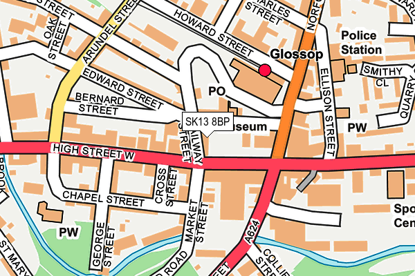 SK13 8BP map - OS OpenMap – Local (Ordnance Survey)