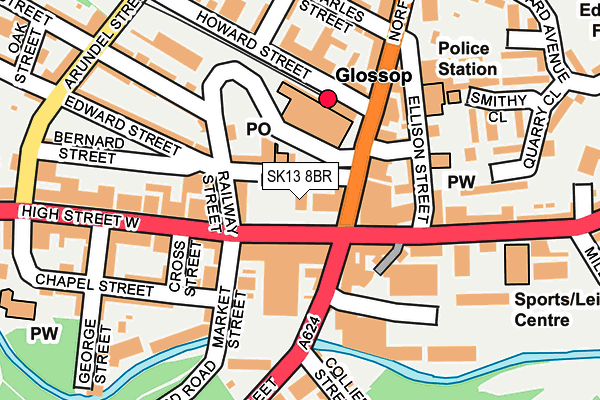 SK13 8BR map - OS OpenMap – Local (Ordnance Survey)