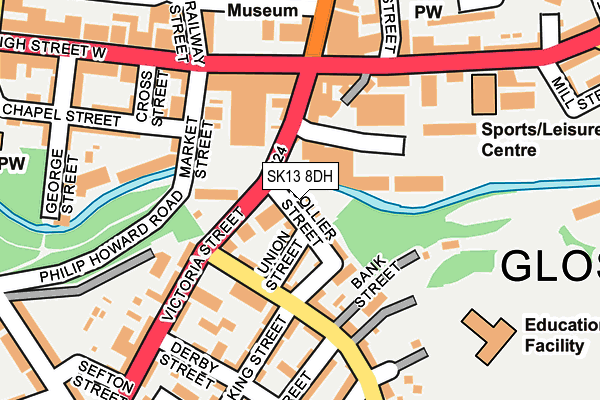 SK13 8DH map - OS OpenMap – Local (Ordnance Survey)