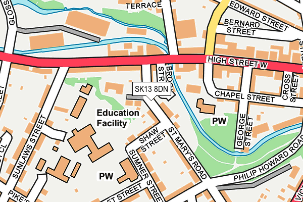 SK13 8DN map - OS OpenMap – Local (Ordnance Survey)