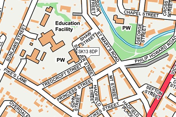 SK13 8DP map - OS OpenMap – Local (Ordnance Survey)