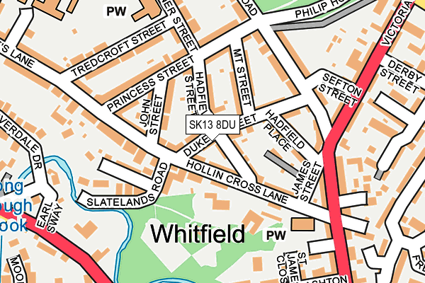 SK13 8DU map - OS OpenMap – Local (Ordnance Survey)