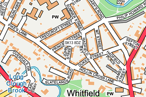 SK13 8DZ map - OS OpenMap – Local (Ordnance Survey)