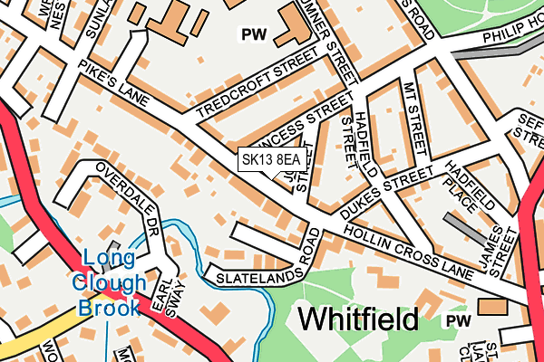 SK13 8EA map - OS OpenMap – Local (Ordnance Survey)