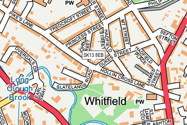 SK13 8EB map - OS OpenMap – Local (Ordnance Survey)