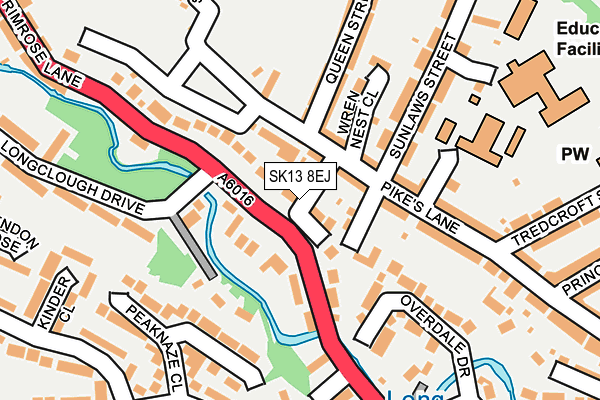 SK13 8EJ map - OS OpenMap – Local (Ordnance Survey)
