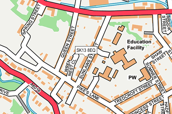 SK13 8EQ map - OS OpenMap – Local (Ordnance Survey)