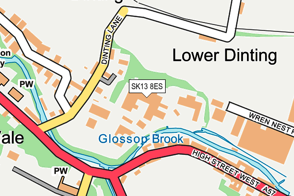 SK13 8ES map - OS OpenMap – Local (Ordnance Survey)