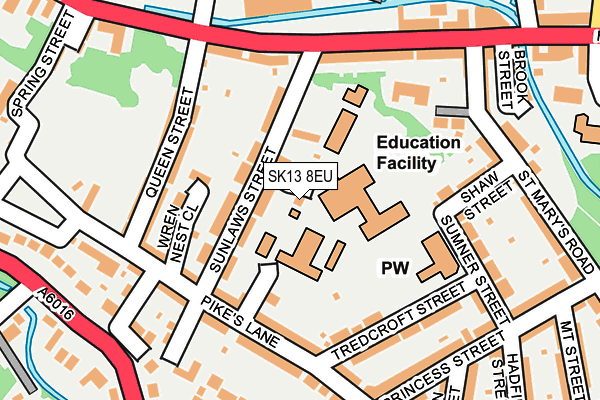 SK13 8EU map - OS OpenMap – Local (Ordnance Survey)