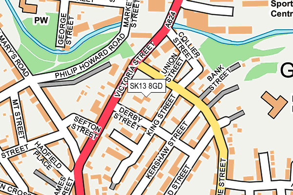 SK13 8GD map - OS OpenMap – Local (Ordnance Survey)