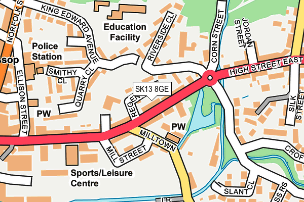 SK13 8GE map - OS OpenMap – Local (Ordnance Survey)