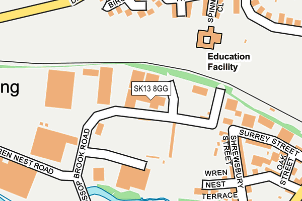 SK13 8GG map - OS OpenMap – Local (Ordnance Survey)