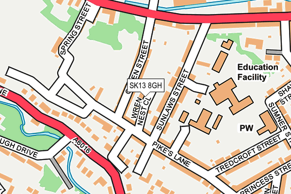 SK13 8GH map - OS OpenMap – Local (Ordnance Survey)