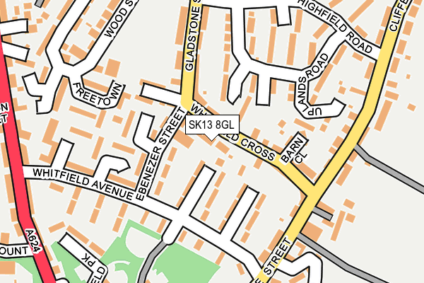 SK13 8GL map - OS OpenMap – Local (Ordnance Survey)